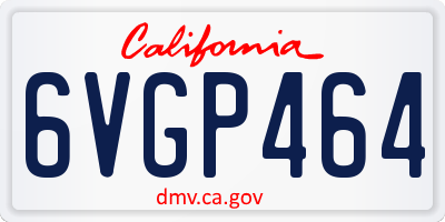 CA license plate 6VGP464