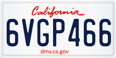 CA license plate 6VGP466