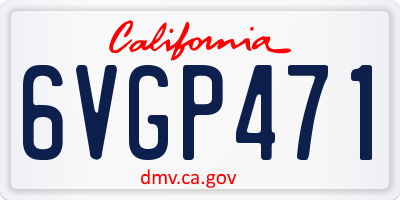 CA license plate 6VGP471