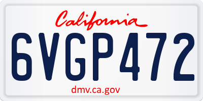CA license plate 6VGP472