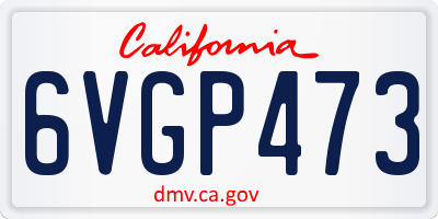 CA license plate 6VGP473