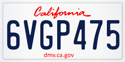 CA license plate 6VGP475