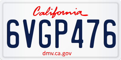 CA license plate 6VGP476