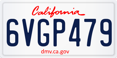 CA license plate 6VGP479