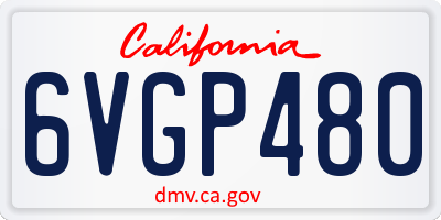 CA license plate 6VGP480