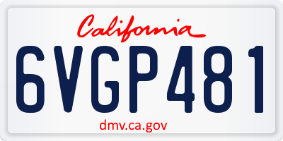 CA license plate 6VGP481