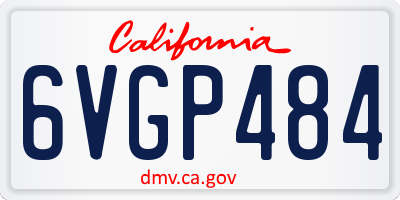 CA license plate 6VGP484