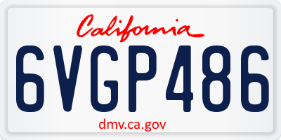 CA license plate 6VGP486