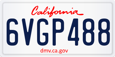 CA license plate 6VGP488