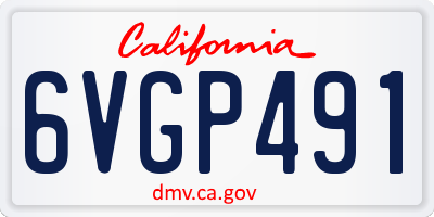 CA license plate 6VGP491