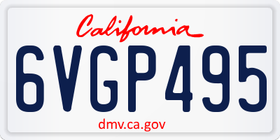 CA license plate 6VGP495