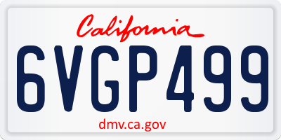 CA license plate 6VGP499