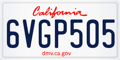 CA license plate 6VGP505