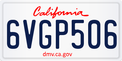 CA license plate 6VGP506