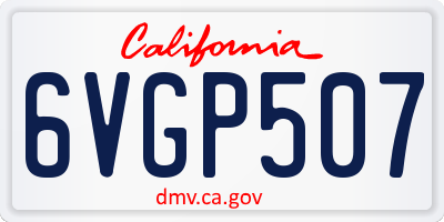 CA license plate 6VGP507
