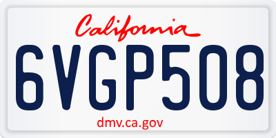 CA license plate 6VGP508