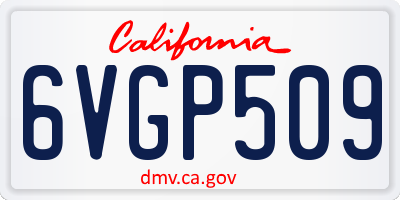 CA license plate 6VGP509