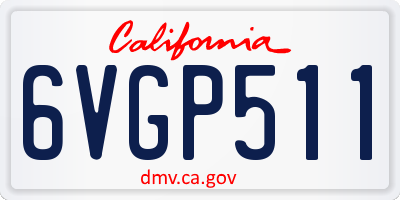 CA license plate 6VGP511