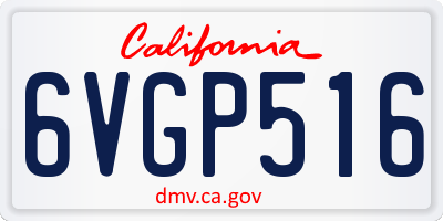 CA license plate 6VGP516