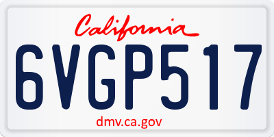 CA license plate 6VGP517