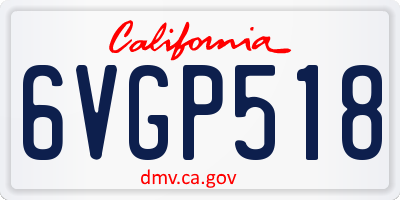 CA license plate 6VGP518