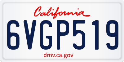 CA license plate 6VGP519