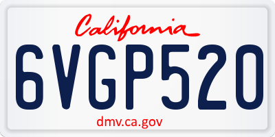 CA license plate 6VGP520