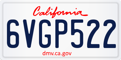 CA license plate 6VGP522