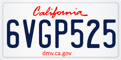 CA license plate 6VGP525