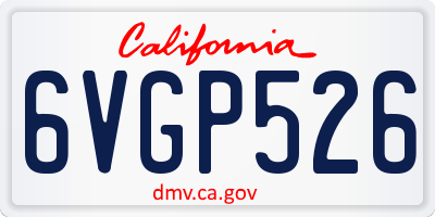 CA license plate 6VGP526