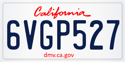 CA license plate 6VGP527