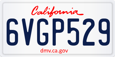 CA license plate 6VGP529