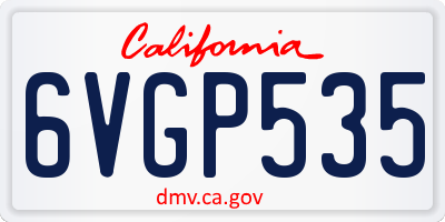 CA license plate 6VGP535