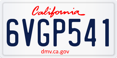 CA license plate 6VGP541