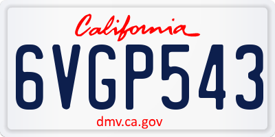 CA license plate 6VGP543