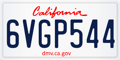 CA license plate 6VGP544