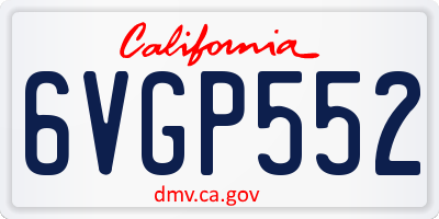 CA license plate 6VGP552