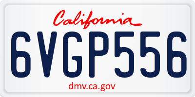 CA license plate 6VGP556