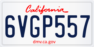 CA license plate 6VGP557