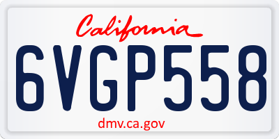 CA license plate 6VGP558
