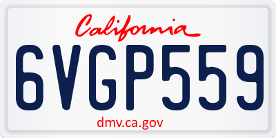 CA license plate 6VGP559