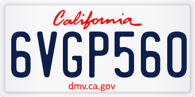 CA license plate 6VGP560