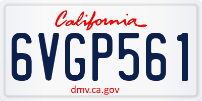 CA license plate 6VGP561