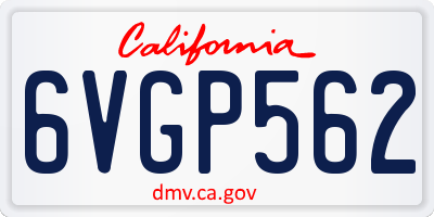 CA license plate 6VGP562