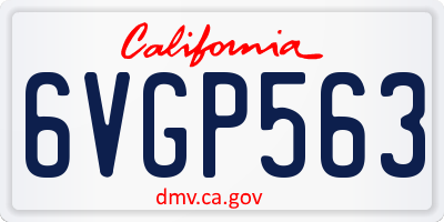 CA license plate 6VGP563