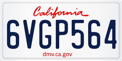 CA license plate 6VGP564