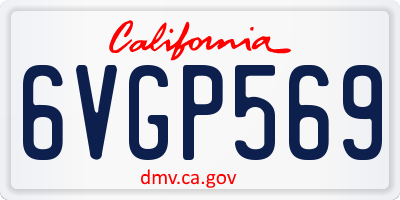 CA license plate 6VGP569