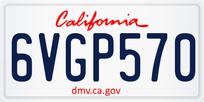 CA license plate 6VGP570