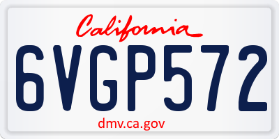 CA license plate 6VGP572