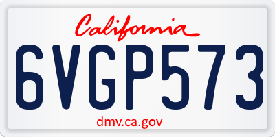 CA license plate 6VGP573